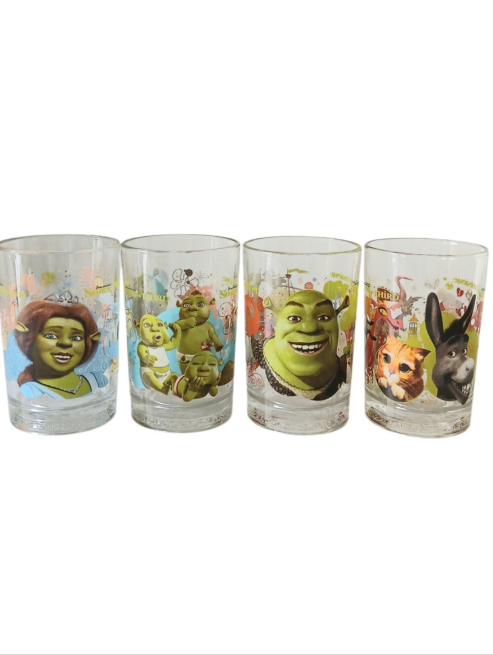 2007 McDonald's Shrek The Third Collector Glasses - Complete Set of 4